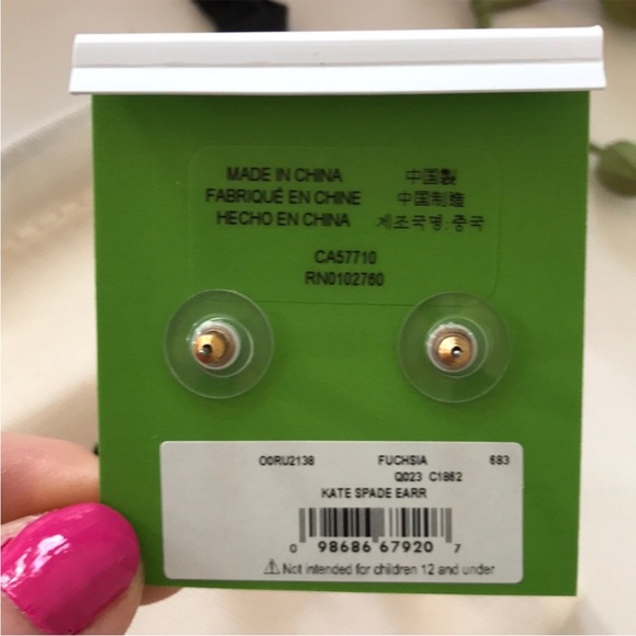 Kate Spade Linear Graduated Ball Earrings in Fuchsia - Picture 3 of 5